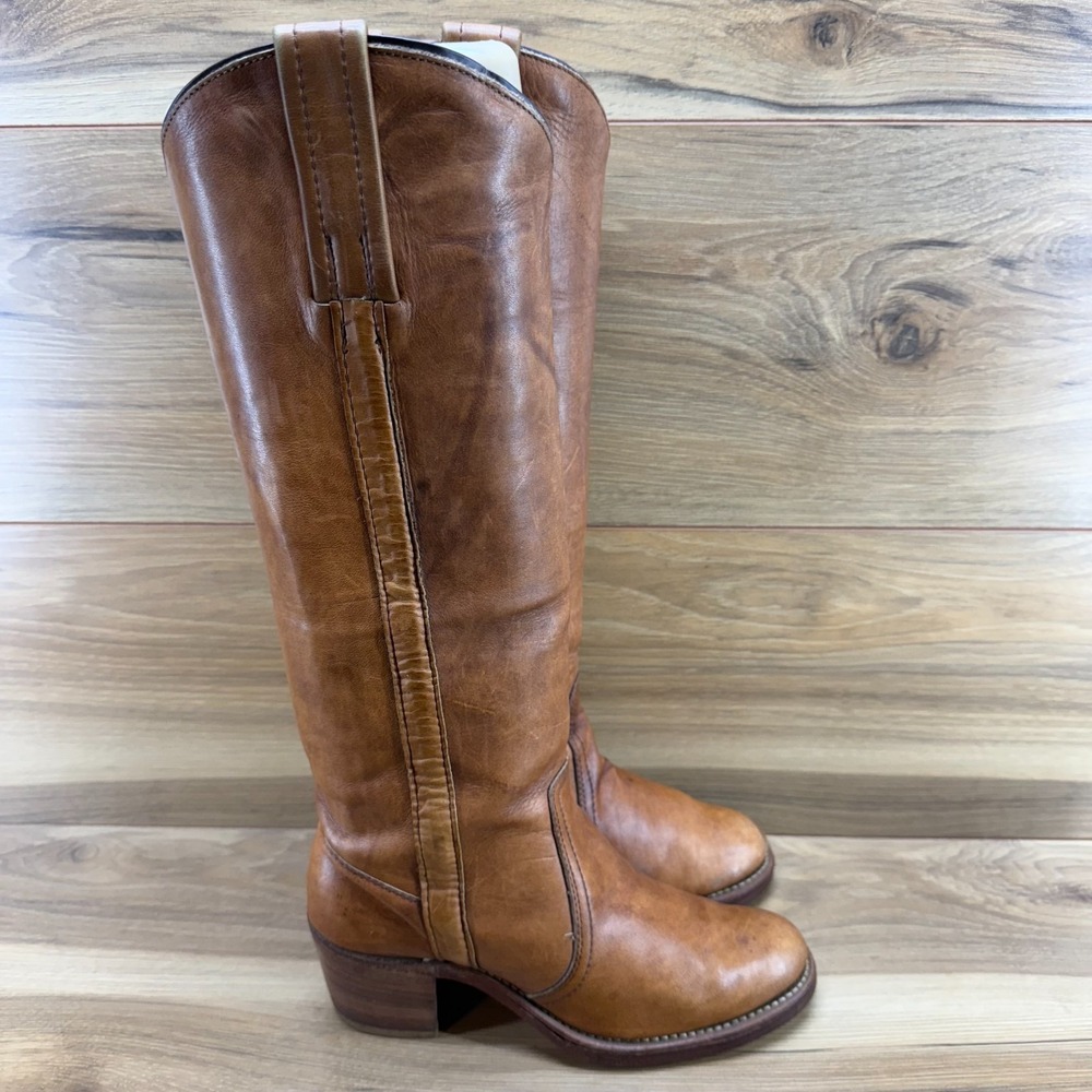Frye Cognac Tan Leather Knee-High Riding Boots